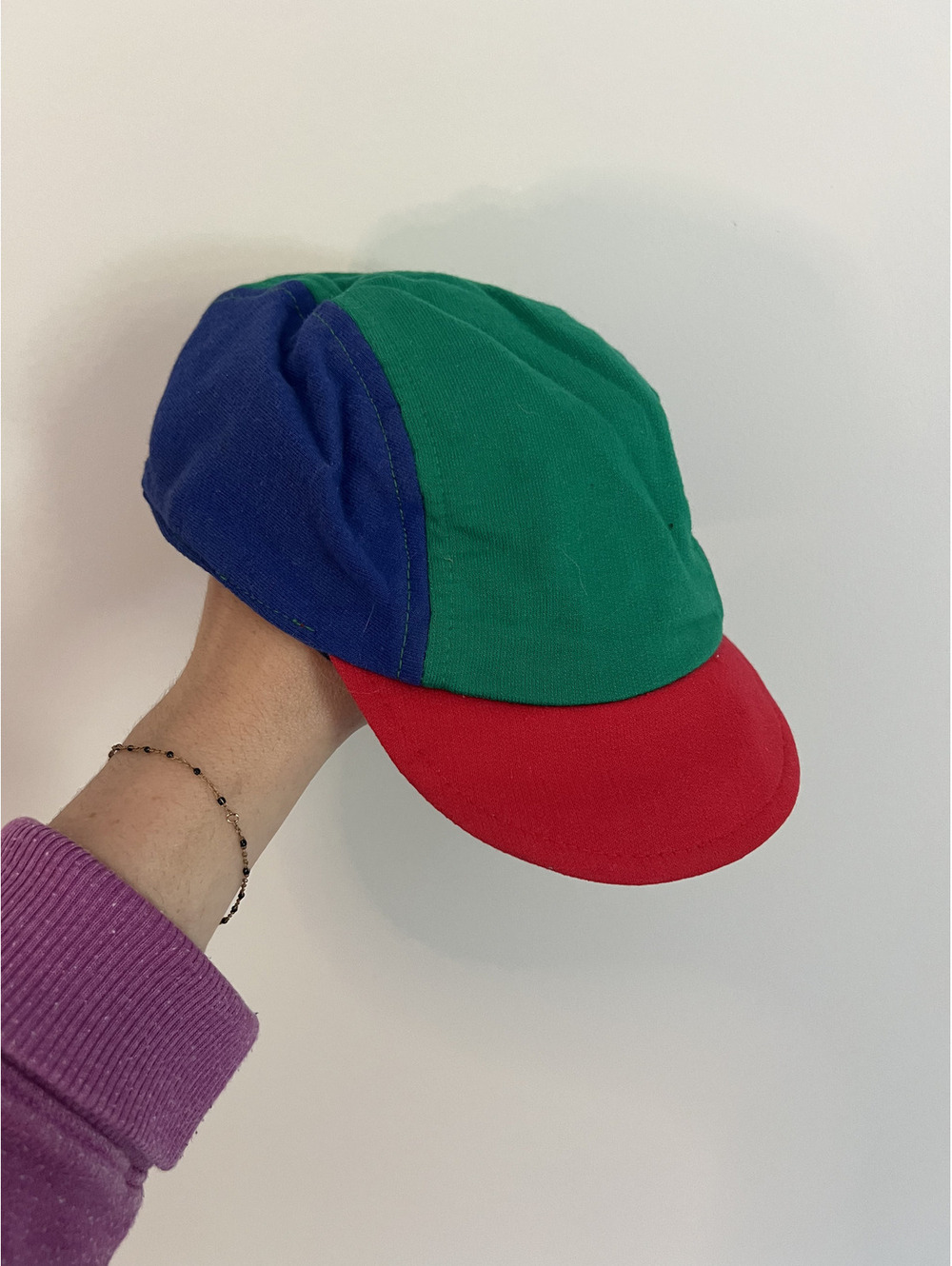 Vintage 90s Rainbow Tag Gymboree Primary Color Block Toddler Hat
